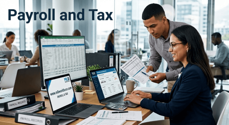 Weekly payroll processing, tax withholding, and W-2 administration.